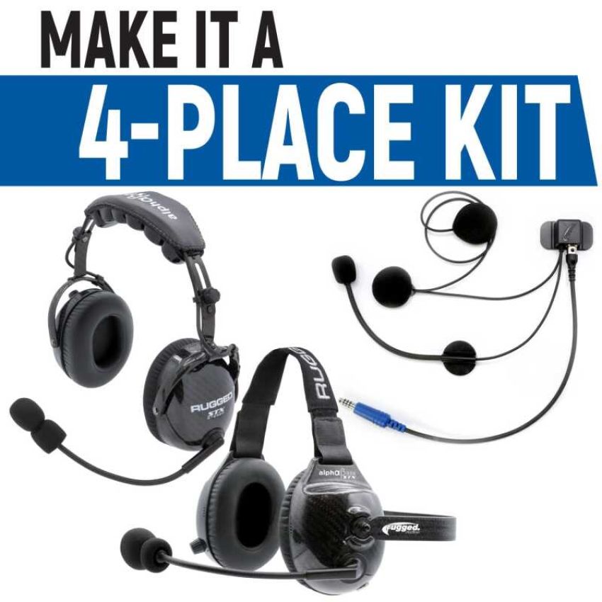 Rugged Radios PLUS2-HK Rear Seat Expansion Kit with Helmet Kits or Headsets Offroad Mono / Helmet Kit