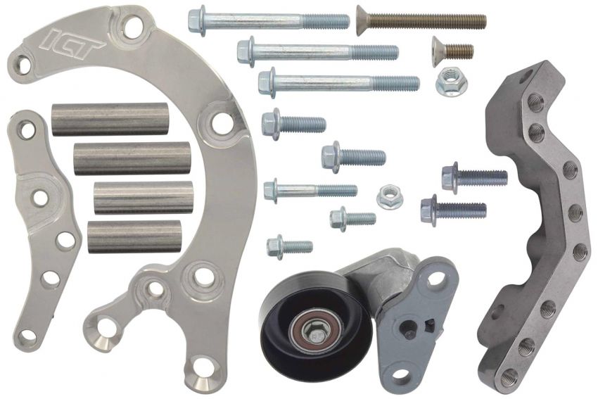 ICT BILLET ICT551137-LS74-3 LS Truck Low Mount 4-Rib A/C Compressor Bracket