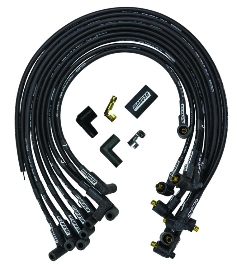 Moroso 73713 Chevrolet Big Block Ignition Wire Set - Ultra 40 - Unsleeved - Non-HEI - Under Header - Black