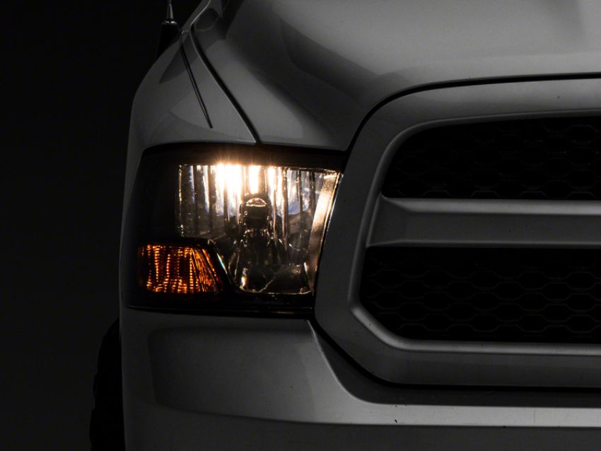 Raxiom R118019 09-18 Dodge RAM 1500 Axial OEM Rep Headlights w/ Single Bulb- Chrome Housing (Smoked Lens)