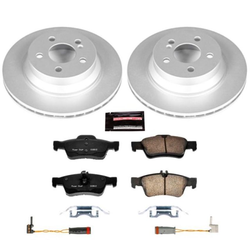 PowerStop CRK5323 Genuine Geomet Coated Rotor and Carbon-Fiber Ceramic Brake Pad Kit