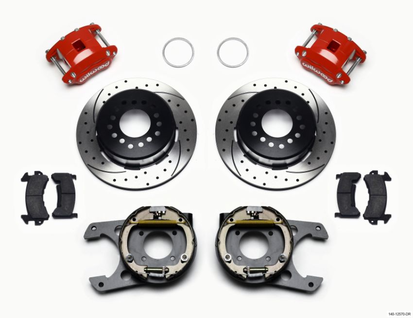 Wilwood 140-12570-DR D154 P/S P-B Kit Drilled-Red 12 Bolt 2.75in offset Staggered Shock