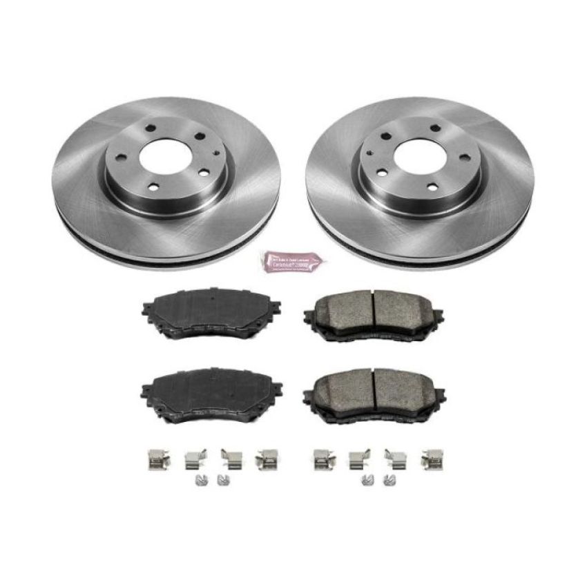 PowerStop KOE6968 OE Stock Replacement Low-Dust Ceramic Brake Pad and Rotor Kit