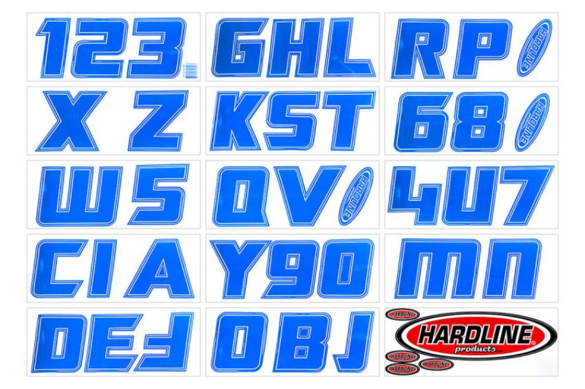 Hardline Blue900 Boat Lettering Registration Installation Kit 3 in. - 900 Blue