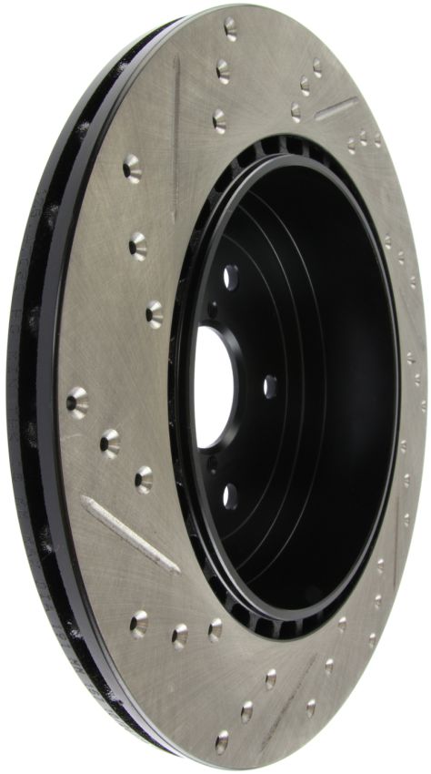 Stoptech 127.47030L 08+ Subaru STI (Will Not Fit 05-07) Slotted & Drilled Sport Brake Rotor