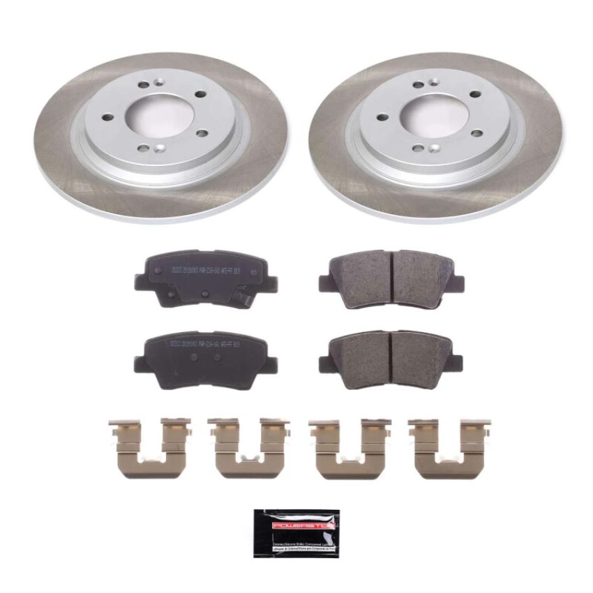 PowerStop SC7524 Semi-Coated Rotor and Low-Dust Ceramic Brake Pad Kit