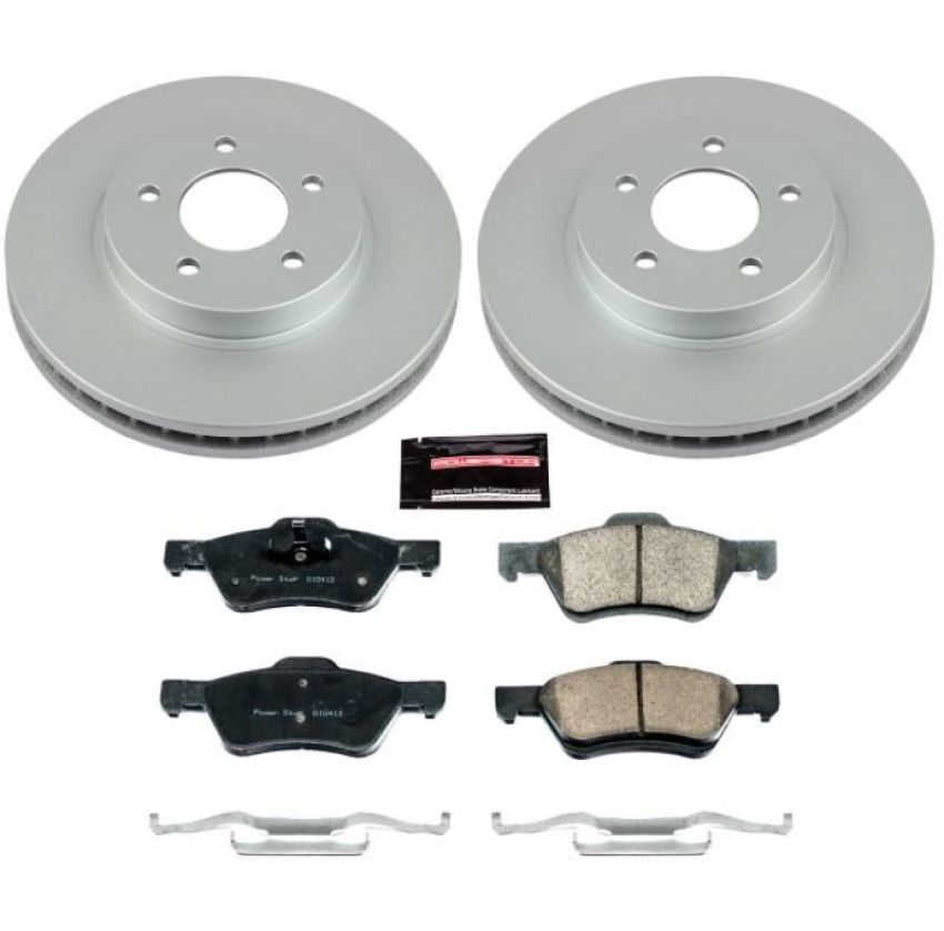 PowerStop CRK5572 Genuine Geomet Coated Rotor and Low-Dust Ceramic Brake Pad Kit
