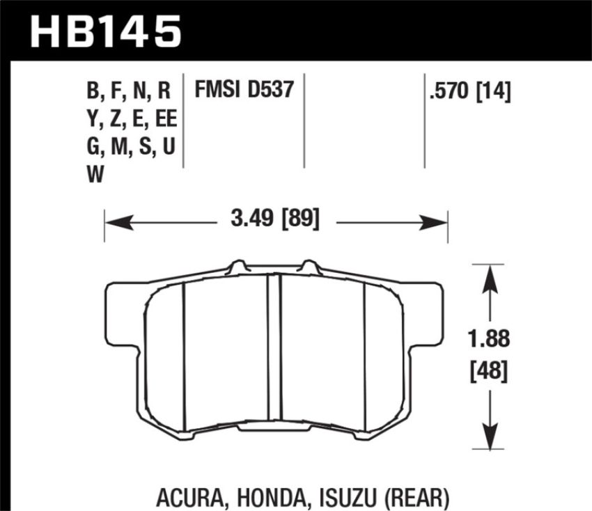 Hawk Performance HB145E.570 Blue 9012 Disc Brake Pad