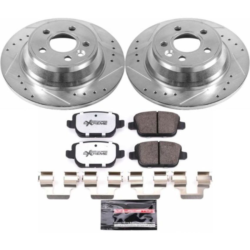 PowerStop K5341-36 Z36 Truck and SUV Carbon-Fiber Ceramic Brake Pad and Drilled & Slotted Rotor Kit