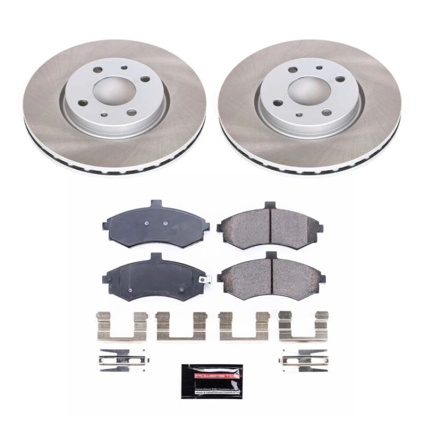 PowerStop SC1118 Semi-Coated Rotor and Low-Dust Ceramic Brake Pad Kit