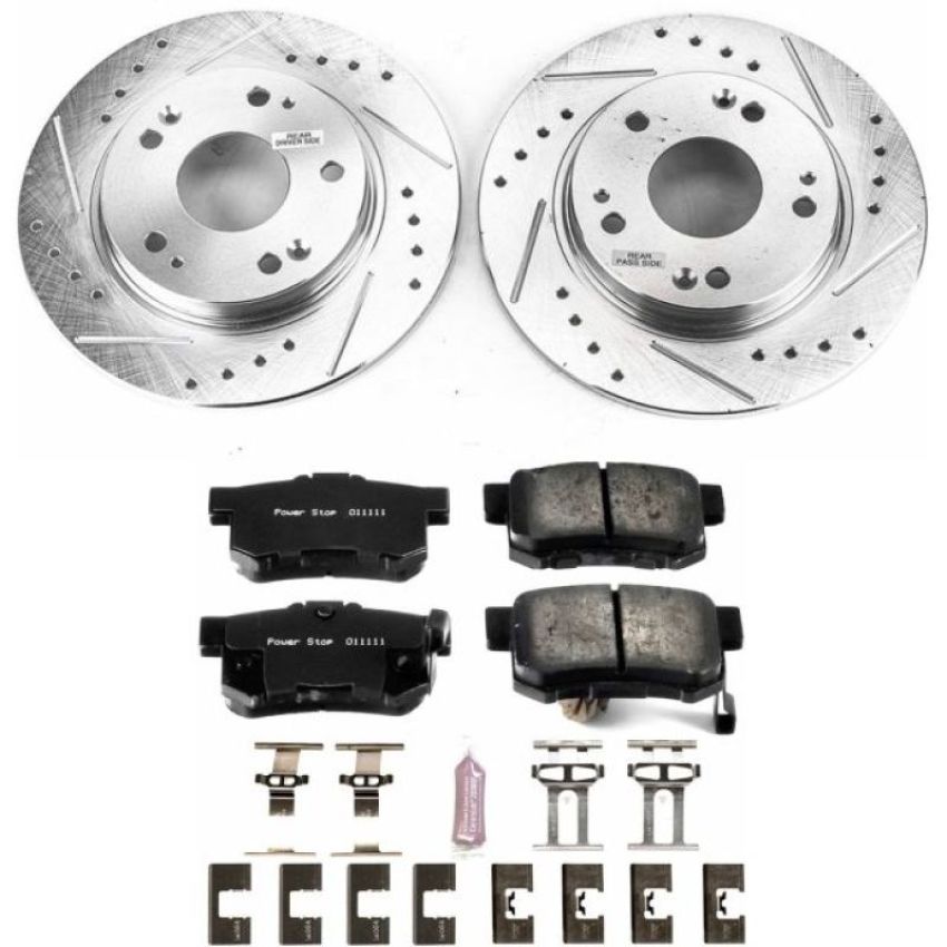 PowerStop K5860 Z23 Daily Driver Carbon-Fiber Ceramic Brake Pad and Drilled & Slotted Rotor Kit