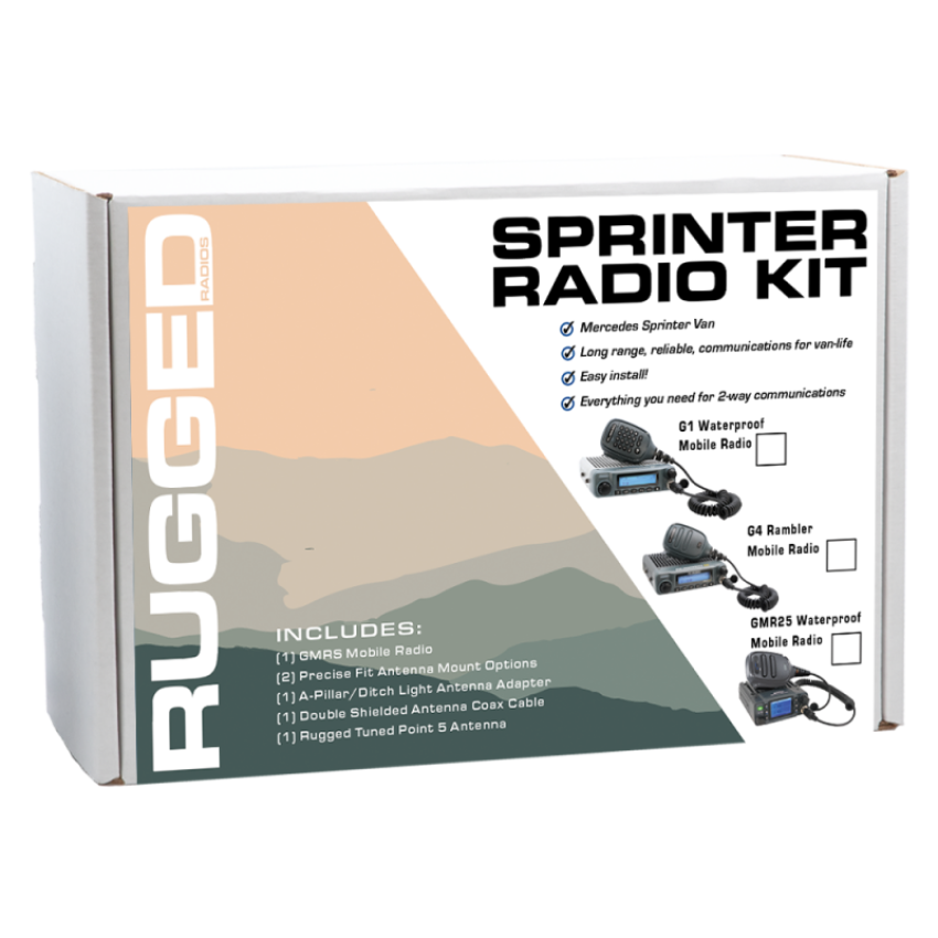 Rugged Radios SPRINTER-GMR25 Mercedes Sprinter Van Two-Way GMRS Mobile Radio Kit 25 Watt - GMR25 Waterproof
