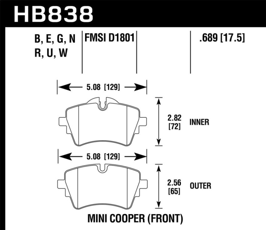 Hawk Performance HB838B.689 HPS 5.0 Disc Brake Pad
