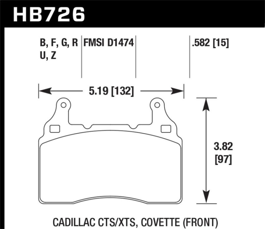 Hawk Performance HB726D.582 ER-1 Disc Brake Pad