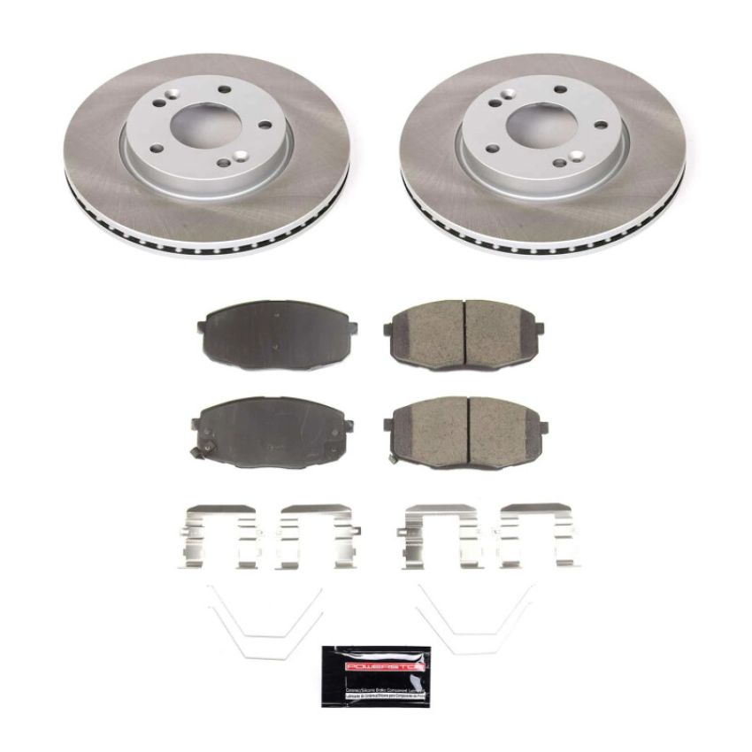 PowerStop SC8279 Semi-Coated Rotor and Low-Dust Ceramic Brake Pad Kit