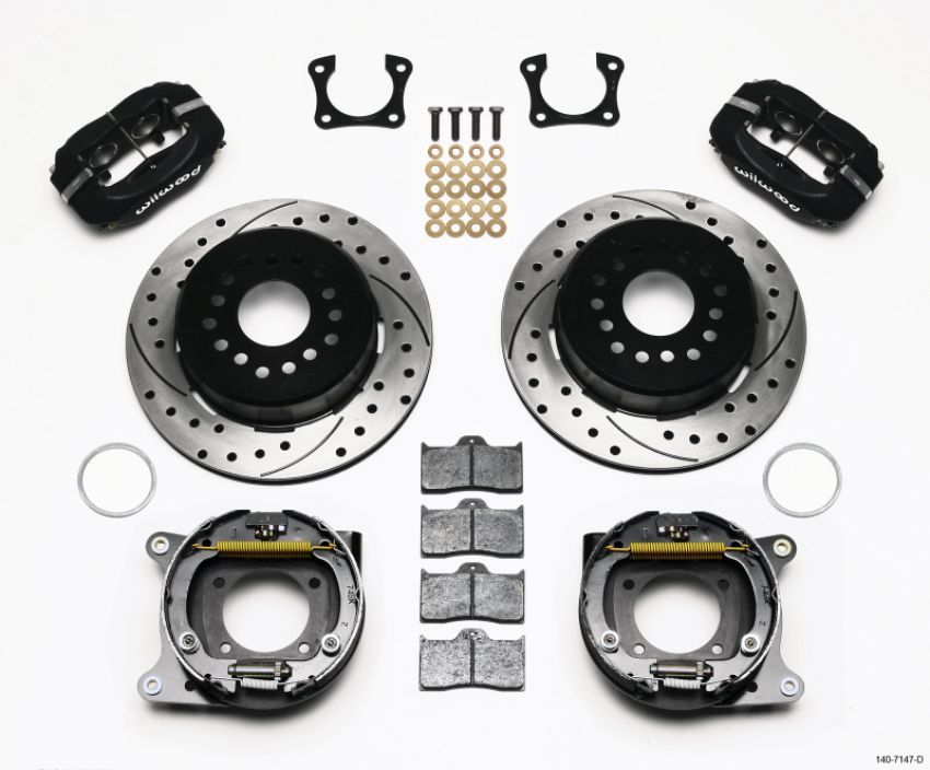 Wilwood 140-7147-D Forged Dynalite P/S Park Brake Kit Drilled 58-64 Olds/Pontiac Ends