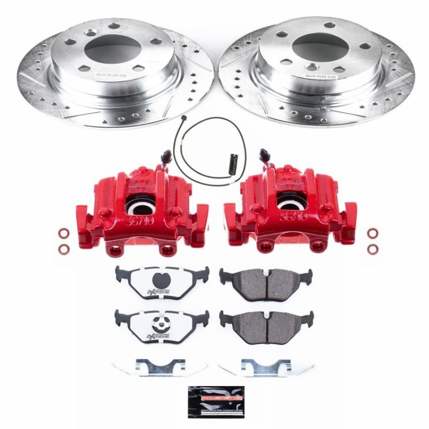 PowerStop KC633-26 Z26 Street Performance Ceramic Brake Pad, Drilled Slotted Rotor, and Caliper Kit