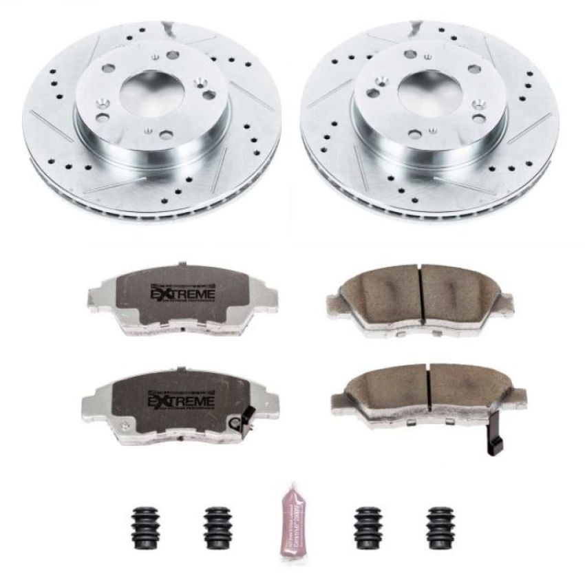 PowerStop K6317-26 Z26 Street Performance Ceramic Brake Pad and Drilled & Slotted Rotor Kit