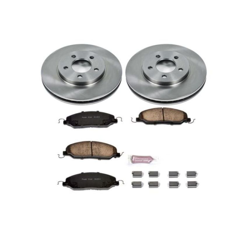 PowerStop KOE1382 OE Stock Replacement Low-Dust Ceramic Brake Pad and Rotor Kit