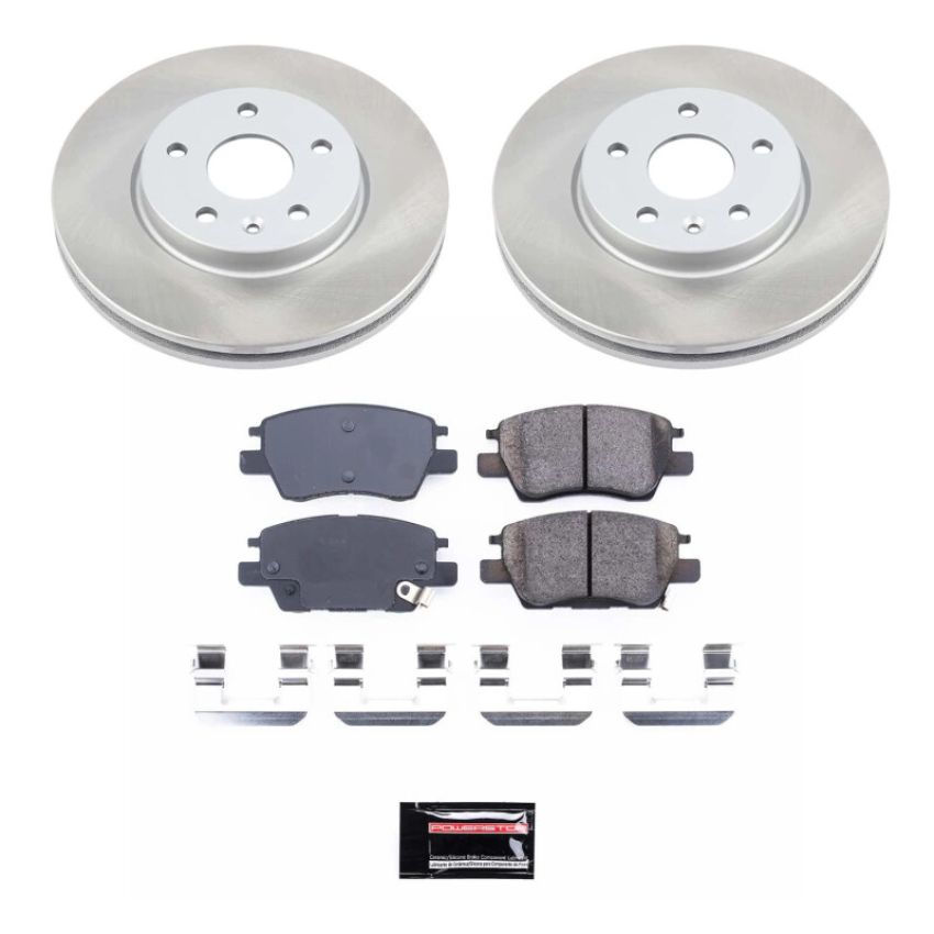PowerStop SC7399 Semi-Coated Rotor and Low-Dust Ceramic Brake Pad Kit
