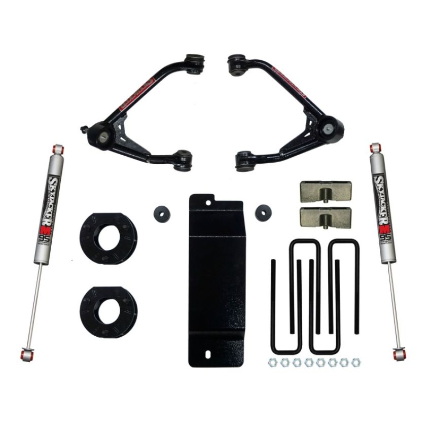 Skyjacker C7350PM 2007-2013 GM 1500 4WD 3.5-4in UCA Lift Kit w/Rear Monotube M9500 Shocks