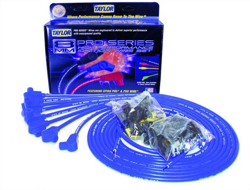 Taylor Cable 70651 8mm Blue Pro Wire 90 Dgr