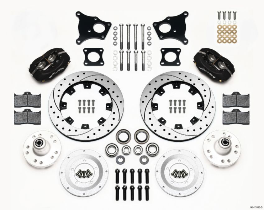 Wilwood 140-13395-D Forged Dynalite Front Kit 12.19in Drilled AMC 71-76 OE Disc w/o Bendix Brakes