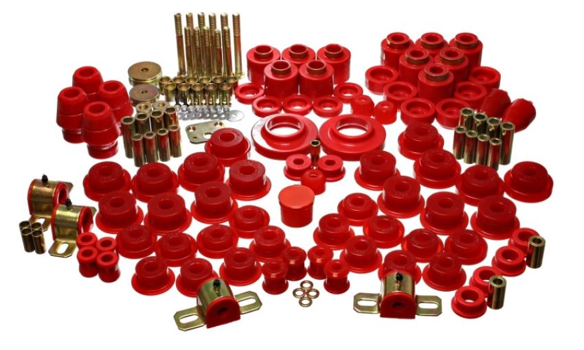 Energy Suspension 2.18106R 97-06 Jeep Wrangler TJ (w/ 1in Body Lift Kit) Red Hyper-Flex Master Bushing Set