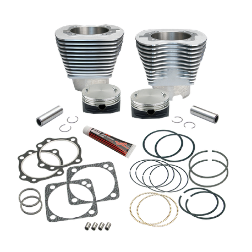 S&S Cycle 910-0290 84-99 BT 4-1/8in Bore Cylinder Set w/ Pistons For 117in V-Series Engines - Natural