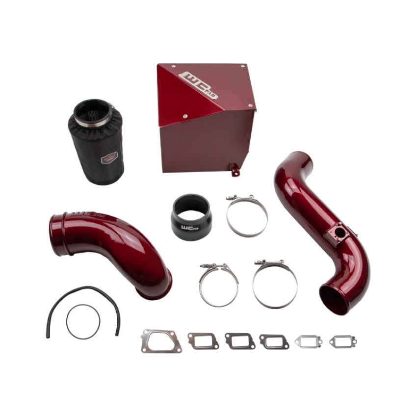 Wehrli WCF100304-RED 11-16 Chevrolet 6.6L Duramax LML 4in Intake Kit Stage 2 - WCFab Red