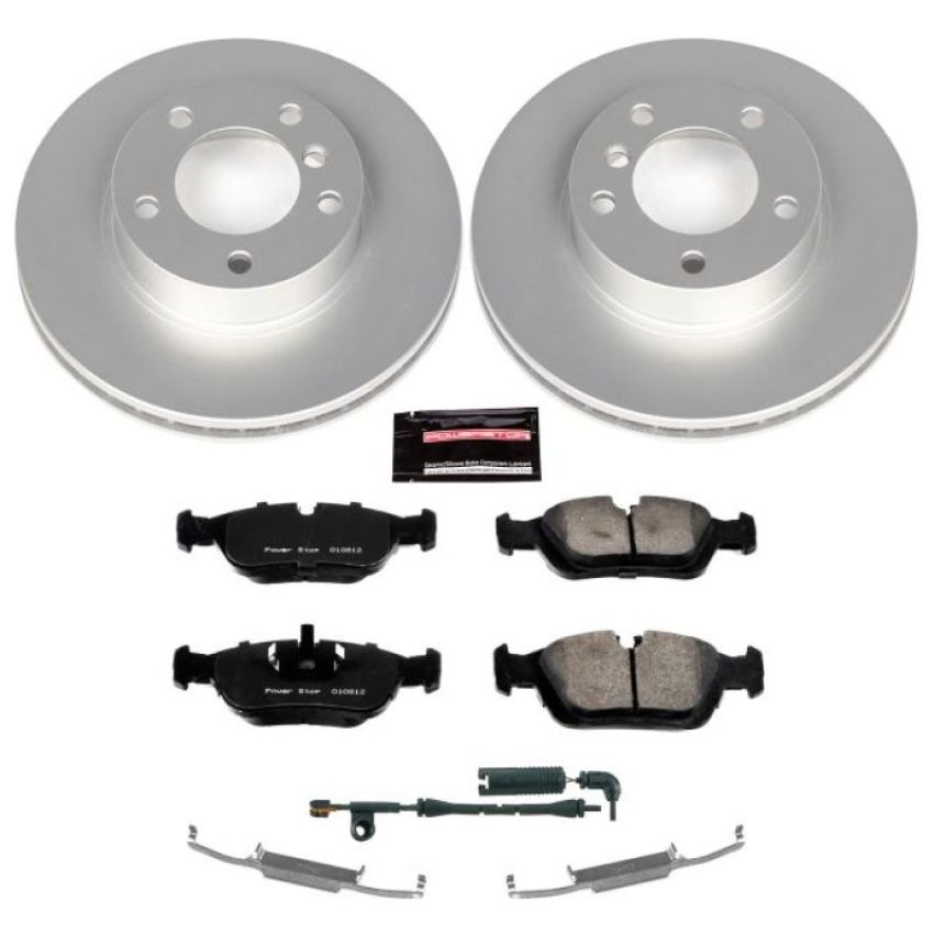 PowerStop CRK497 Genuine Geomet Coated Rotor and Carbon-Fiber Ceramic Brake Pad Kit