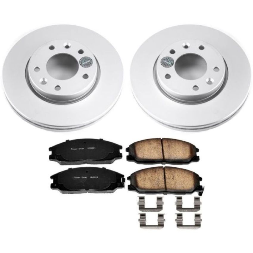 PowerStop CRK5252 Genuine Geomet Coated Rotor and Low-Dust Ceramic Brake Pad Kit