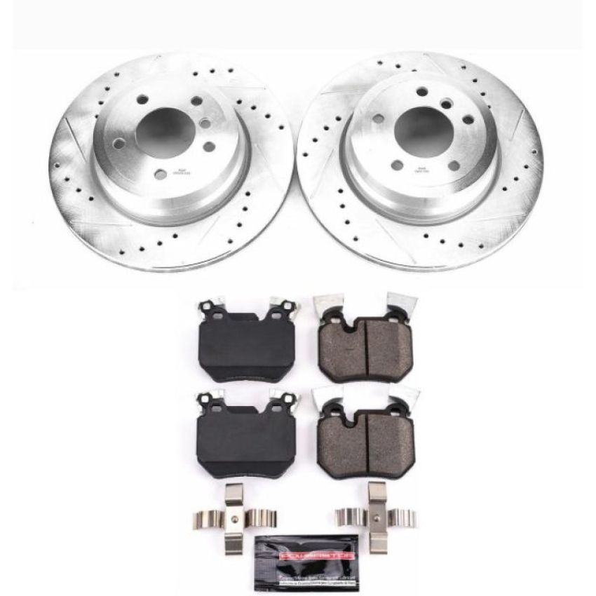 PowerStop K6007 Z23 Daily Driver Carbon-Fiber Ceramic Brake Pad and Drilled & Slotted Rotor Kit