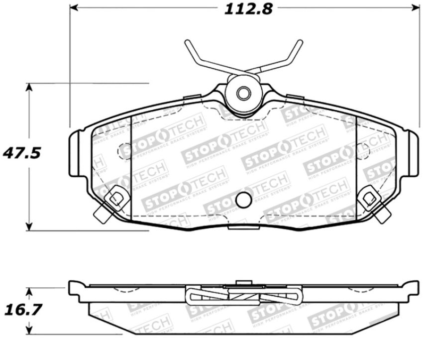 Stoptech 309.15620 Sport Brake Pads w/Shims and Hardware - Rear