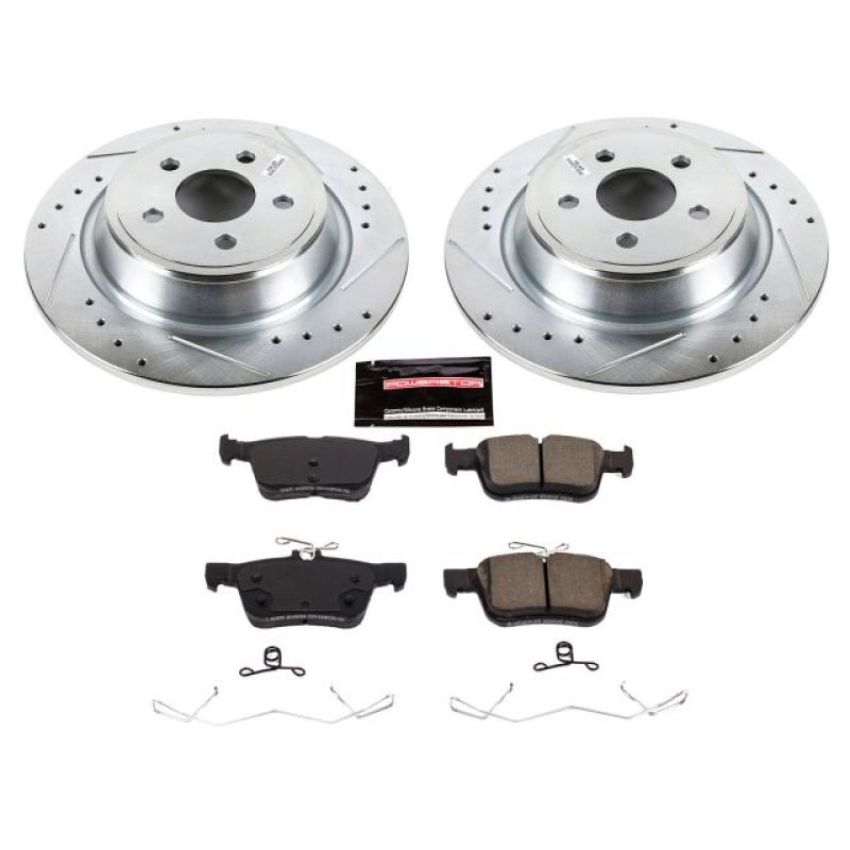 PowerStop K7417 Z23 Daily Driver Carbon-Fiber Ceramic Brake Pad and Drilled & Slotted Rotor Kit