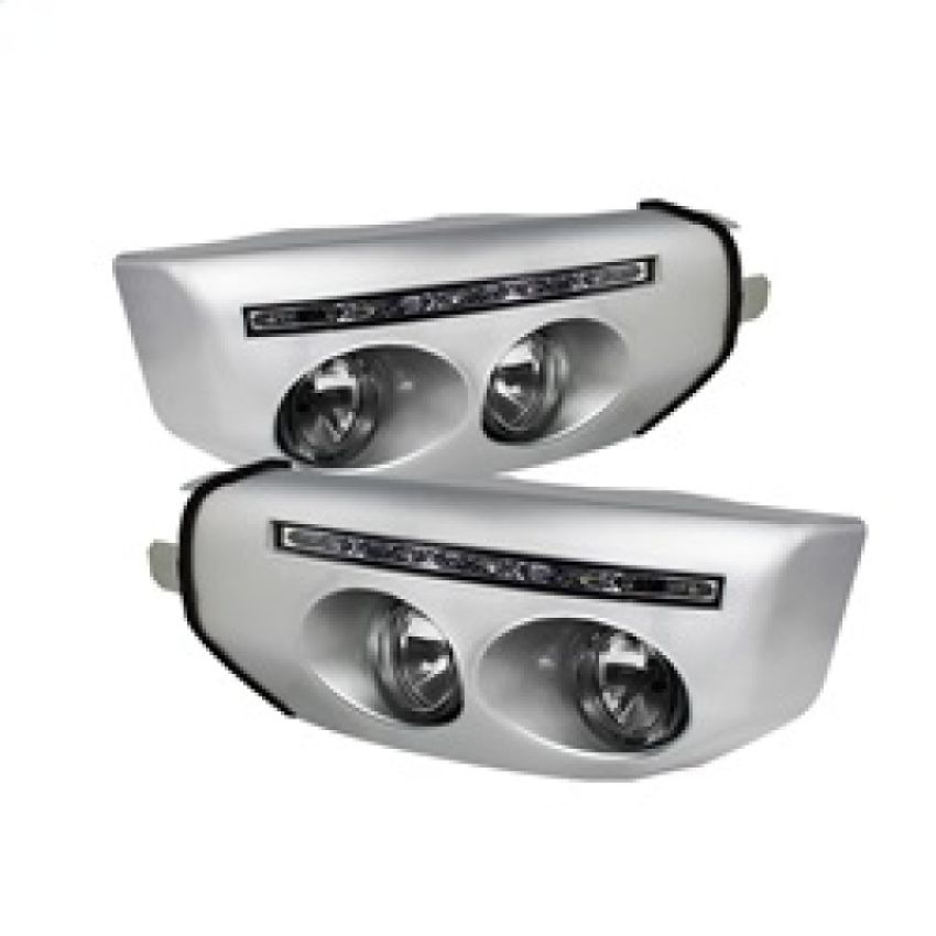 SPYDER 5070555 Fog Lights With LED Daytime Running Lights W/Switch- Clear