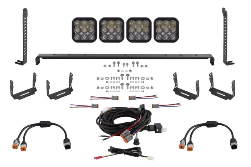 Diode Dynamics DD7548 14-23 Toyota 4Runner SS5 Stealth Grille LED 4-Pod Kit - Pro White Driving