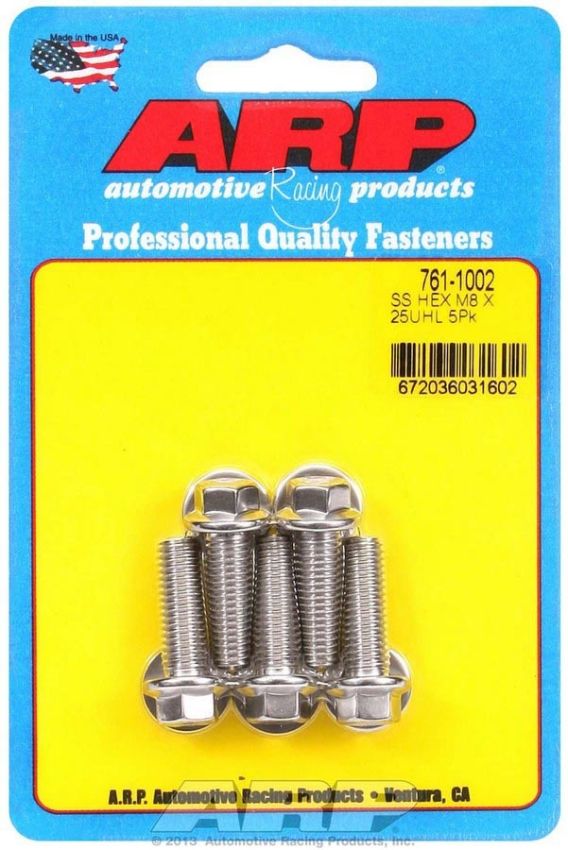 ARP ARP761-1002 S/S Bolt Kit - 6pt. (5) 8mm x 1.25 x 25