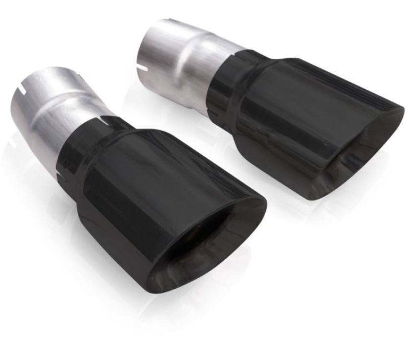Stainless Works JPGC57TIPS-B 4in Double Wall Slash-Cut Black Tip Kit