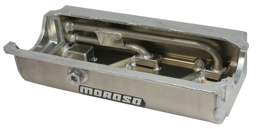 Moroso 21555 Donovan H/C 410 Small Block (w/Three Pick Ups) Sprint Car Dry Sump 6.5in Aluminum Oil Pan