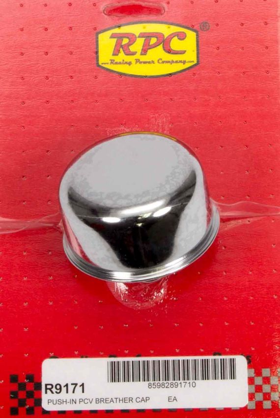 RACING POWER CO-PACKAGED RPCR9171 Chrome Push In Breather 2-3/4in Dia 3/4in Neck