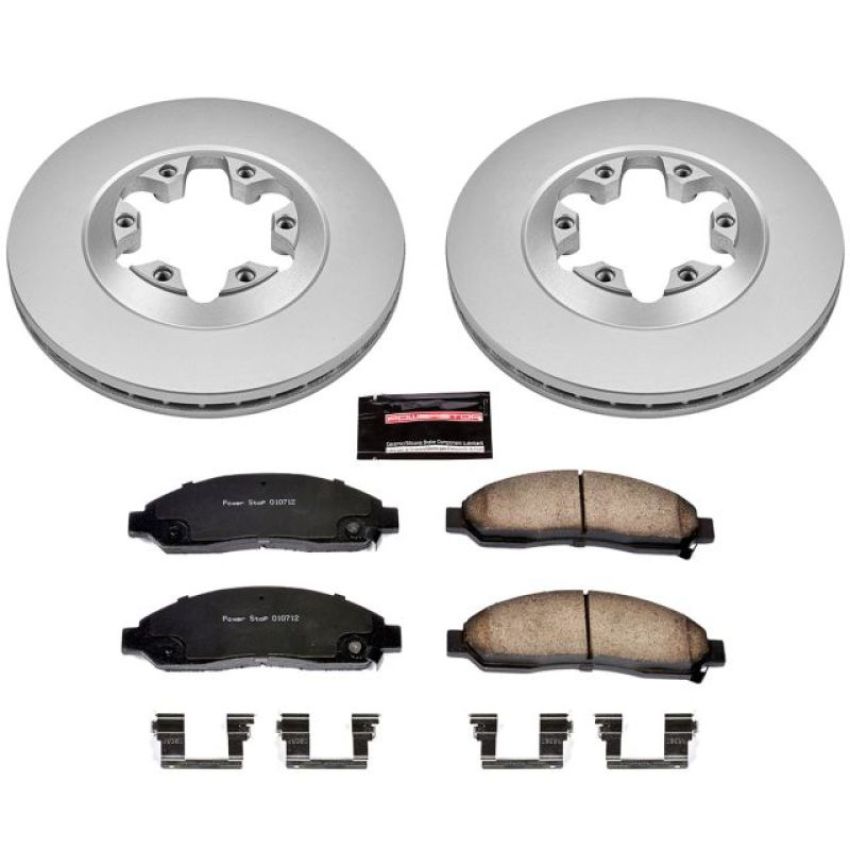 PowerStop CRK2066 Genuine Geomet Coated Rotor and Low-Dust Ceramic Brake Pad Kit