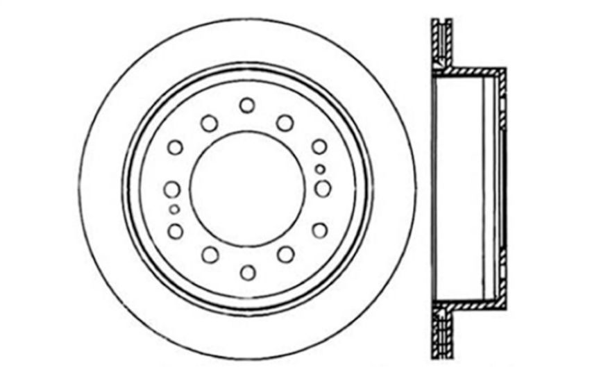 Stoptech 128.44128L Power Slot 03-09 Toyota 4 Runner / 03-09 Lexus GX470 Drilled Left Rear Rotor