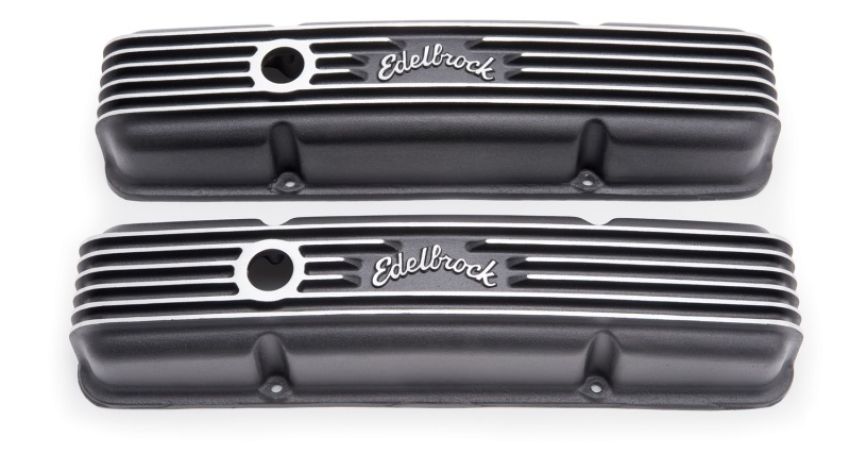 Edelbrock 41433 Valve Cover Classic Series Chevrolet 1959-1986 262-400 CI V8 Black