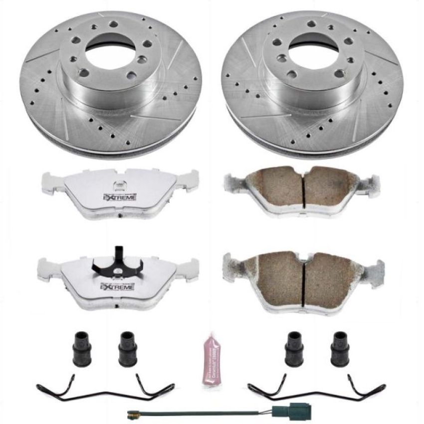 PowerStop K379-26 Z26 Street Performance Ceramic Brake Pad and Drilled & Slotted Rotor Kit