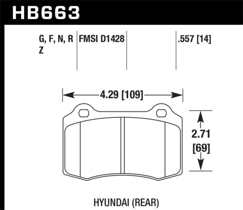Hawk Performance HB663Z.557 Performance Ceramic Disc Brake Pad