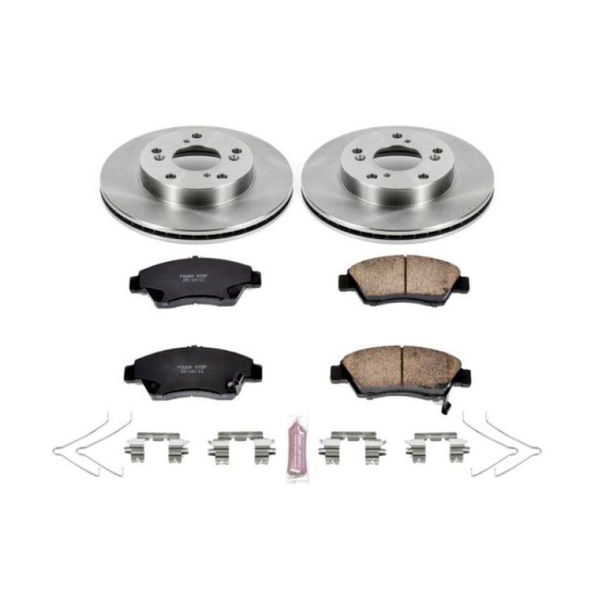 PowerStop KOE6317 OE Stock Replacement Low-Dust Ceramic Brake Pad and Rotor Kit