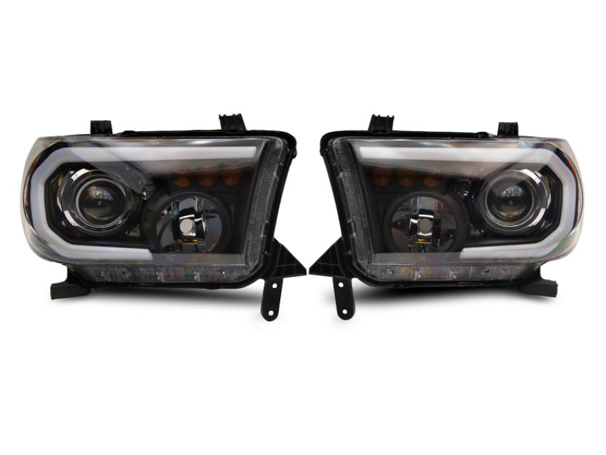 Raxiom TU16007 07-13 Toyota Tundra Axial Projector Headlights w/ SEQL LED Bar- Blk Housing (Clear Lens)
