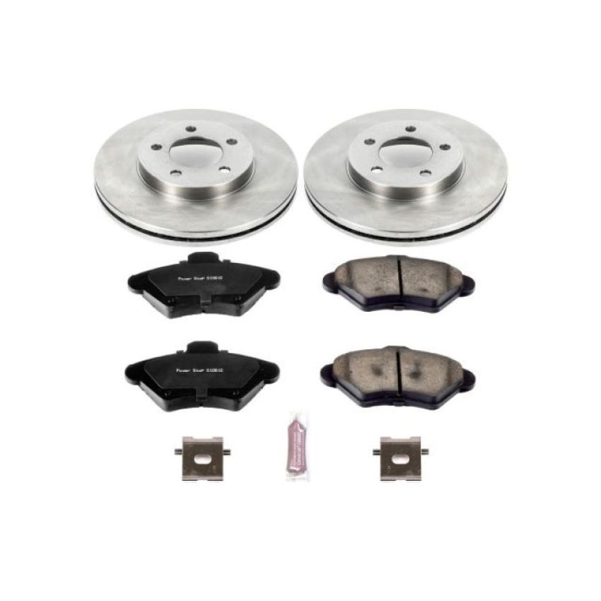 PowerStop KOE1325 OE Stock Replacement Low-Dust Ceramic Brake Pad and Rotor Kit