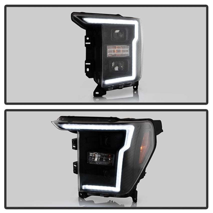 SPYDER 5088703 Projector Headlights - LED Crystal Light Bar Parking Lights - Black